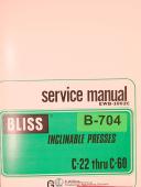 Bliss-Bliss 25 Ton Press, Operations Maintenance notes and Parts Manual 1965-25-25 Ton-01
